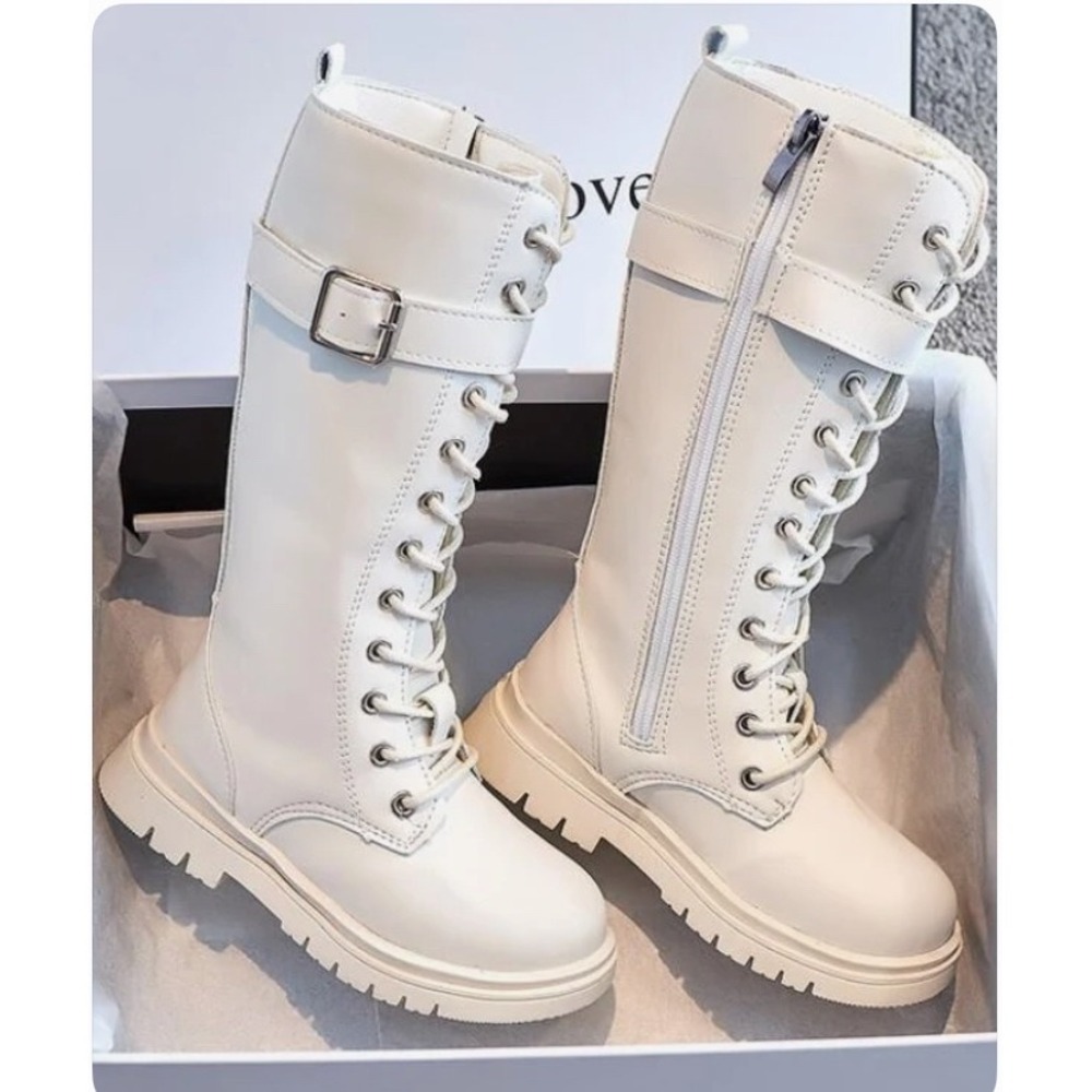 Knee high combat boots by Liv and Mia 4/36